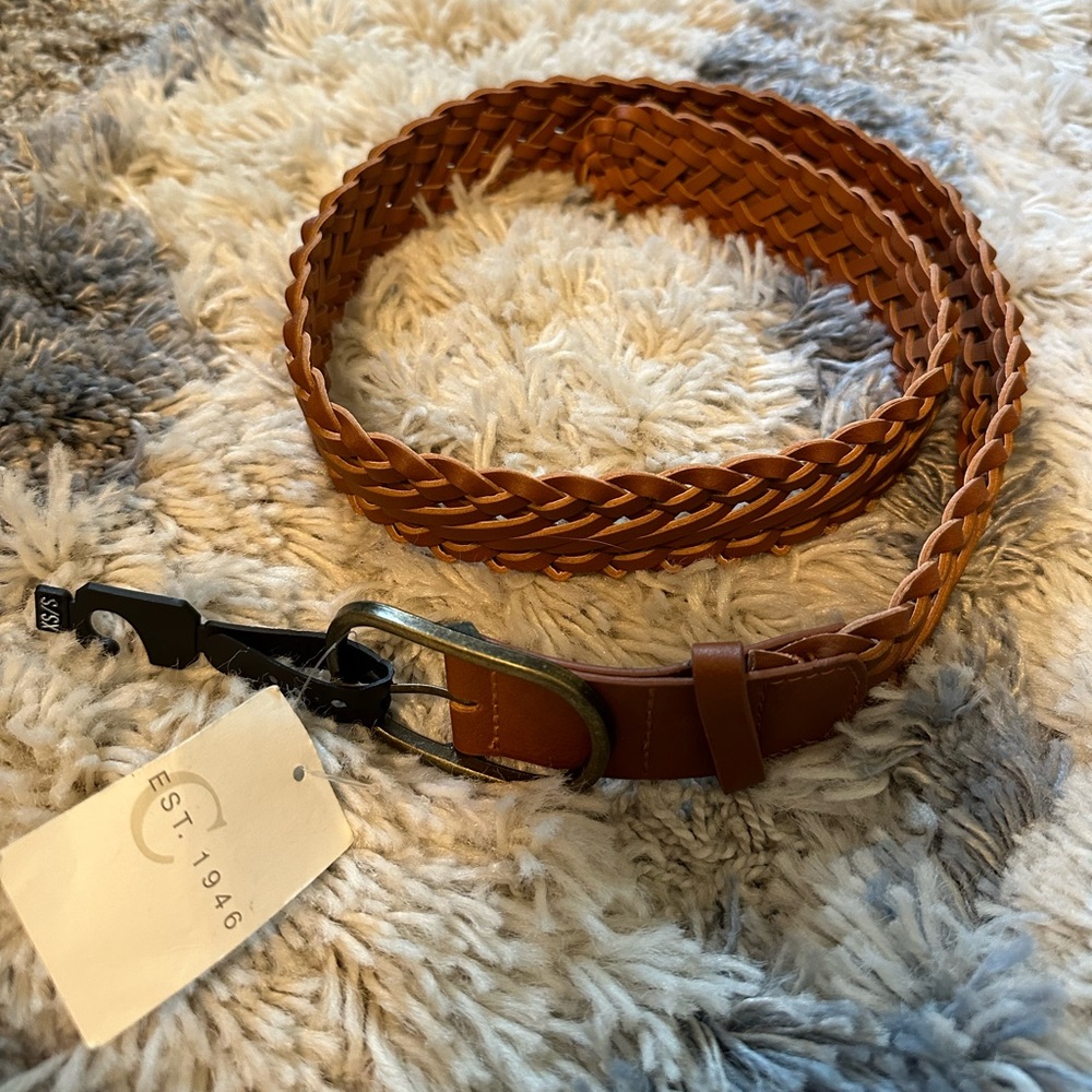 EST. 1946 Size XS/S Brown and Gold Braided Belt